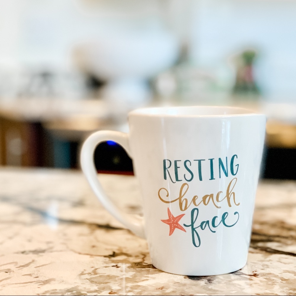 Resting Beach Face 14 Oz Latte Coffee Mug - Picture 2 of 4